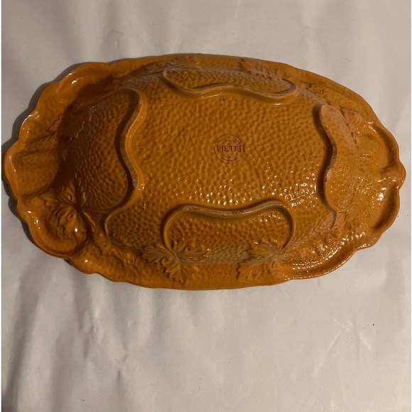VIETRI Pottery Large Serving Dish Bowl Made In ITALY Vegetable Dish Carrots EUC - Picture 5 of 8